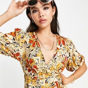 & Other Stories Floral Maxi Dress - Yellow and Red